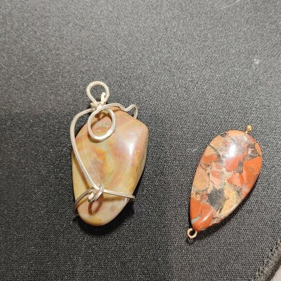 Jewelry - 1 Wire Wrapped River Pebble Pendant 1 wire thru Pendant